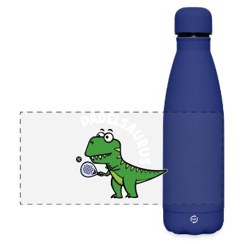Padel Padelspiel Sport Spieler Dinosaurier Spruch - Matte Panorama Isolierflasche 500 ml - Dunkelblau  - Vorne