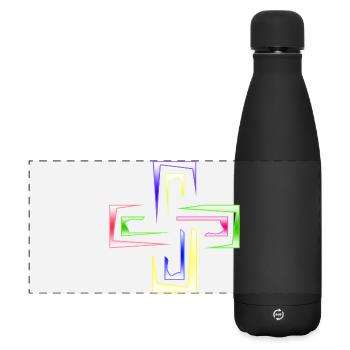 Neon Prism Frames Abstract Logo - Matte Panoramic Thermal Bottle 500 ml - black - Front