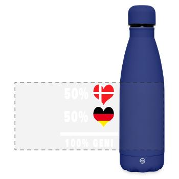 Allemagne et Danemark 100% drapeau de génie - Gourde isotherme panoramique mate 500 ml - bleu foncé  - Devant