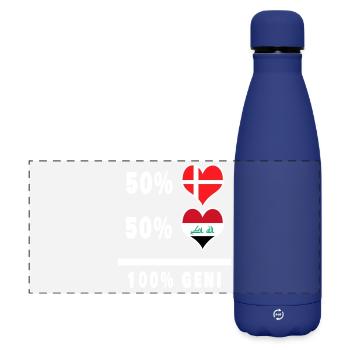 Iraq and Denmark 100% genius flag - Matte Panoramic Thermal Bottle 500 ml - dark blue  - Front