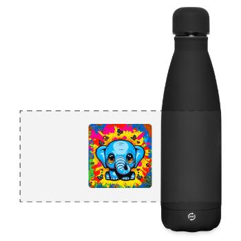 Power of an Elephant, Love of a Baby - Matte Panoramic Thermal Bottle 500 ml - black - Front