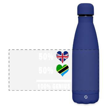Tanzanie et Grande-Bretagne 100% Genius Flag - Gourde isotherme panoramique mate 500 ml - bleu foncé  - Devant