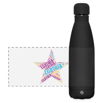 LGBTQIA+ Star Word Cloud Lgbt Gay Pride T-Shirt - Matte Panoramic Thermal Bottle 500 ml - black - Front