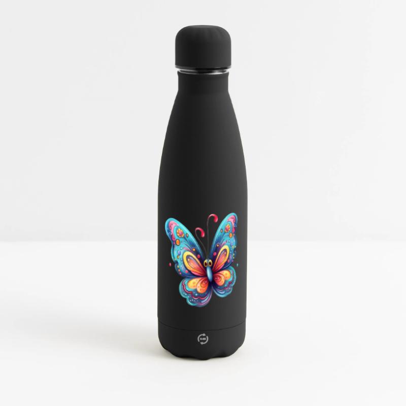Colorful butterfly with gradient pattern Matte Panoramic Thermal Bottle 500 ml