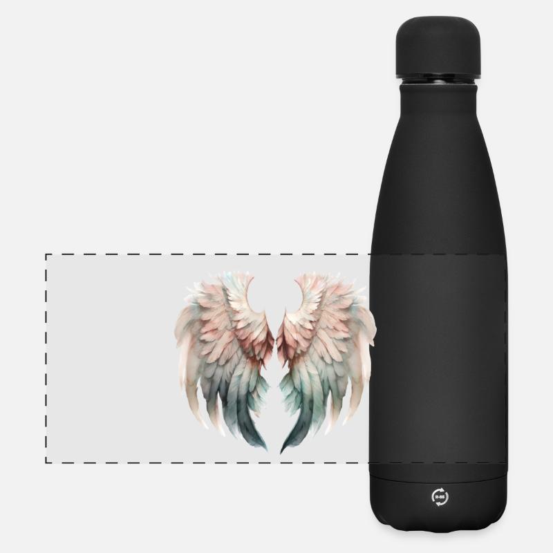 Ailes Pastel Envolée Douce - Gourde isotherme panoramique mate 500 ml - noir
