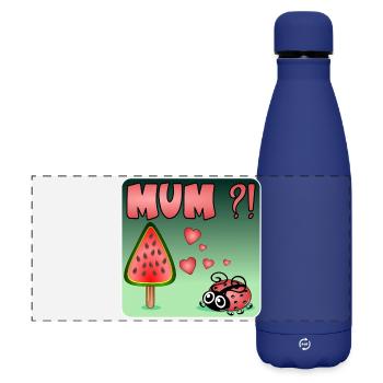 Watermelon BUG - Matte Panoramic Thermal Bottle 500 ml - dark blue  - Front