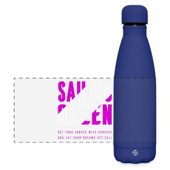 Reine de la voile - Gourde isotherme panoramique mate 500 ml - bleu foncé  - Devant