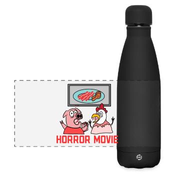 Kino Movies Statement Filmabend Theater Streaming - Matte Panorama Isolierflasche 500 ml - Schwarz - Vorne