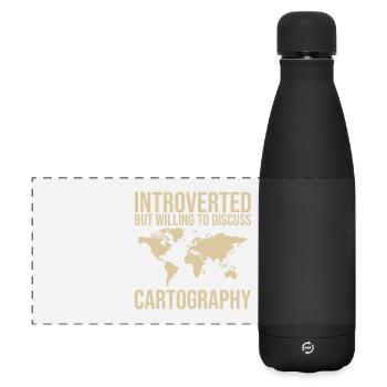 Cartography design - Matte Panoramic Thermal Bottle 500 ml - black - Front