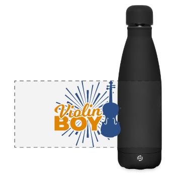 Violins Boy - Matte Panoramic Thermal Bottle 500 ml - black - Front
