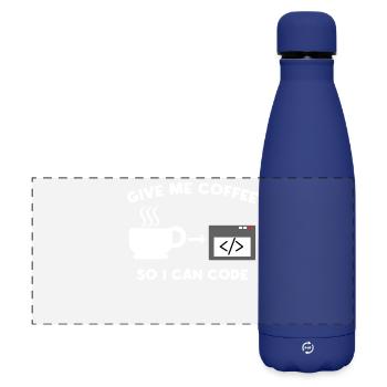 Déclaration du travailleur codeur Emploi Profession Réussite professionnelle - Gourde isotherme panoramique mate 500 ml - bleu foncé  - Devant