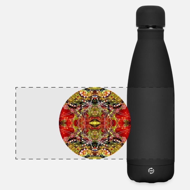 Natur Mandala unterwasser Landschaft - Matte Panorama Isolierflasche 500 ml - Schwarz