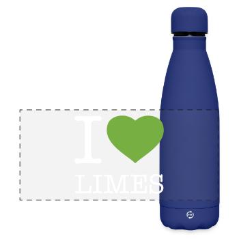 I LOVE LIMES - Matte Panoramic Thermal Bottle 500 ml - dark blue  - Front