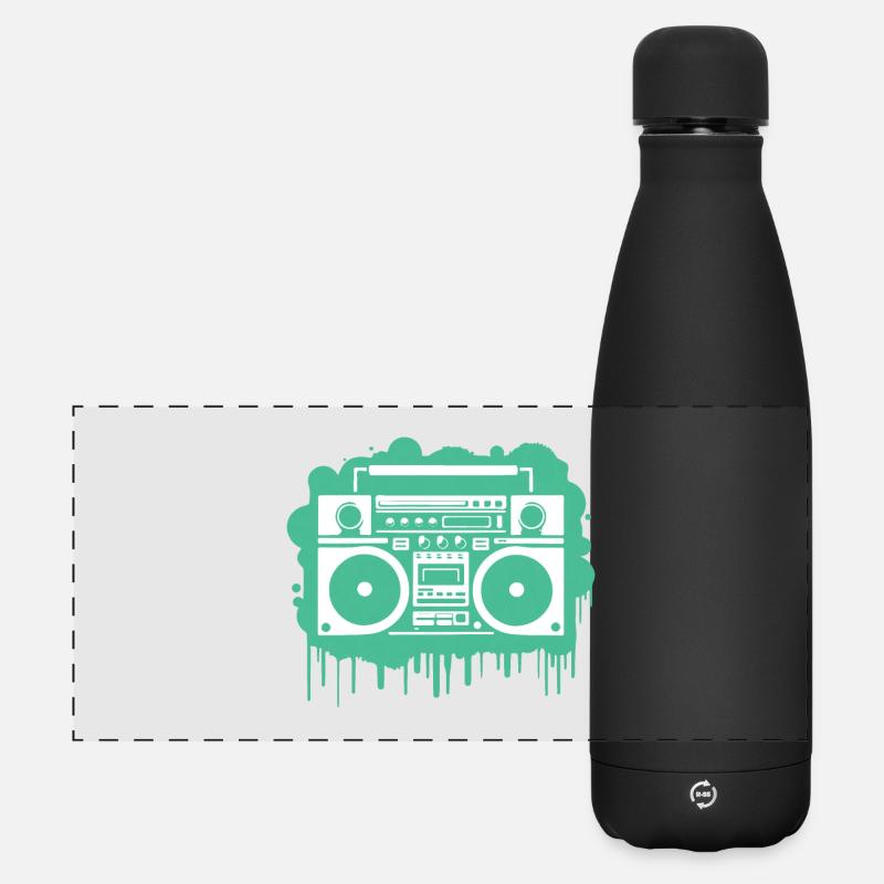 Cyan Boom Box - Matte Panoramic Thermal Bottle 500 ml - black