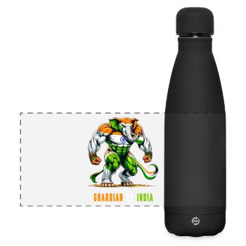 Inde Drapeaux nationaux des éléphants - Gourde isotherme panoramique mate 500 ml - noir - Devant