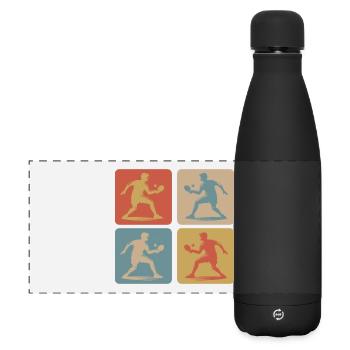 Tischtennis Design - Matte Panorama Isolierflasche 500 ml - Schwarz - Vorne