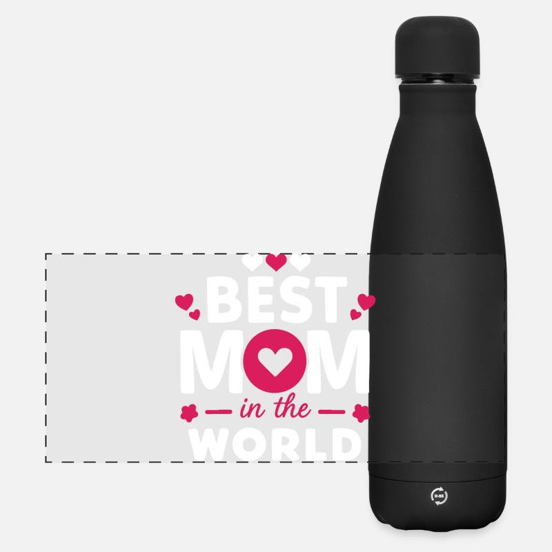 Best Mom in the World - Matte Panoramic Thermal Bottle 500 ml - black