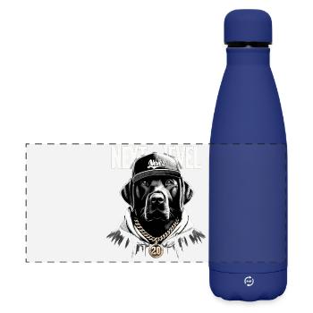 Black Labrador Next Level Dog Gift - Matte Panoramic Thermal Bottle 500 ml - dark blue  - Front