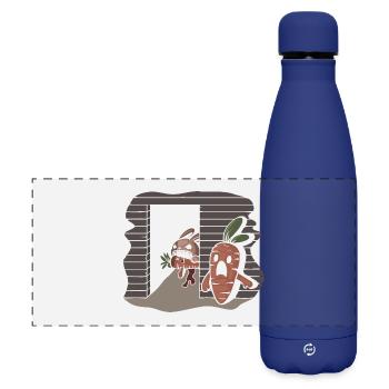 Carrot Serial Killer Rabbit - Matte Panoramic Thermal Bottle 500 ml - dark blue  - Front