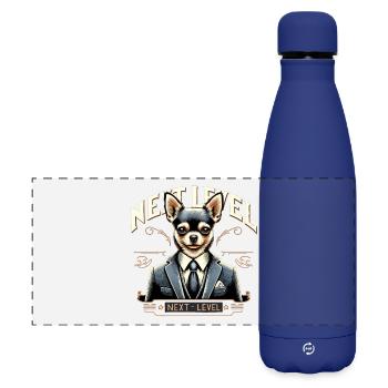 Chihuahua Next Level Suit Dog Gift - Matte Panoramic Thermal Bottle 500 ml - dark blue  - Front