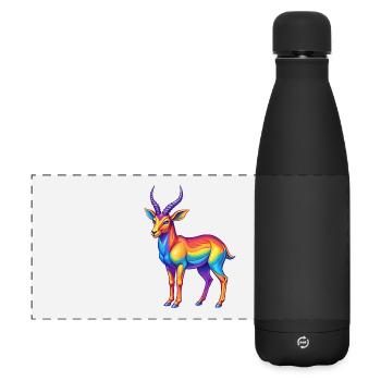 Impala Bunte Kawaii Cartoon Figur Clipart - Matte Panorama Isolierflasche 500 ml - Schwarz - Vorne