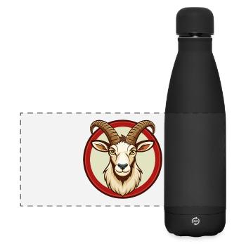 Steinbock Bunte Kawaii Cartoon Figur Clipart Haustier - Matte Panorama Isolierflasche 500 ml - Schwarz - Vorne