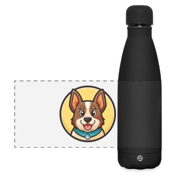 Segugio Maremmano Chien Race Dessin animé Kawaii Clipart - Gourde isotherme panoramique mate 500 ml - noir - Devant
