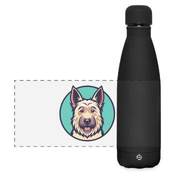 Berger Picard Hund Rasse Cartoon Kawaii Clipart Haustier - Matte Panorama Isolierflasche 500 ml - Schwarz - Vorne