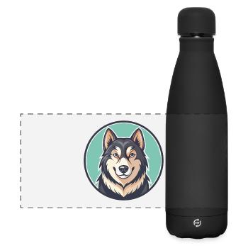 Nenets Troupeau Laika Chien Race Dessin Animé Kawaii Animal de compagnie - Gourde isotherme panoramique mate 500 ml - noir - Devant