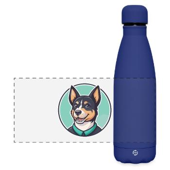 Perro De Presa Mallorquin Hunderasse Cartoon Kawaii - Matte Panorama Isolierflasche 500 ml - Dunkelblau  - Vorne