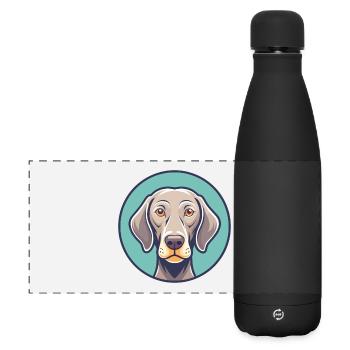 Weimaraner Hund Rasse Cartoon Kawaii Clipart Tier - Matte Panorama Isolierflasche 500 ml - Schwarz - Vorne