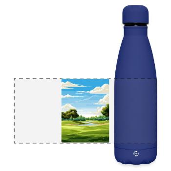 Olympi Fields Golf Club Reiseposter Souvenir - Matte Panorama Isolierflasche 500 ml - Dunkelblau  - Vorne