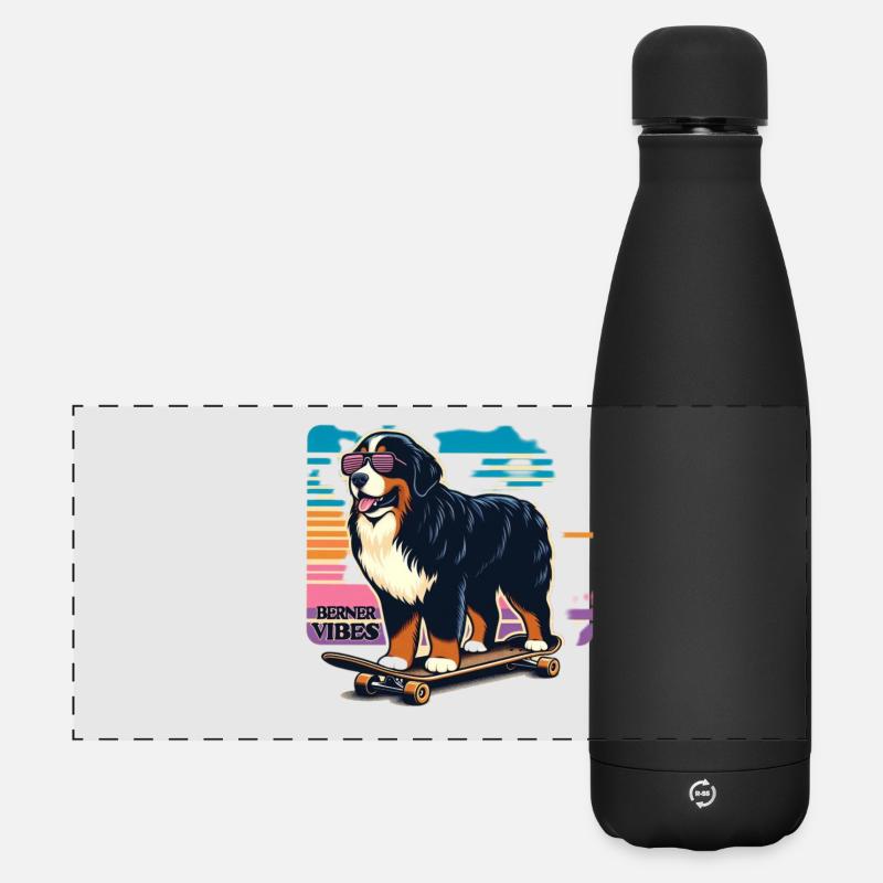 Bouvier bernois - Gourde isotherme panoramique mate 500 ml - noir