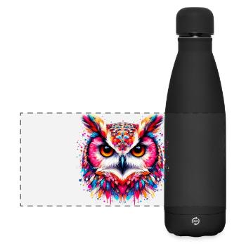 Owl - Matte Panoramic Thermal Bottle 500 ml - black - Front