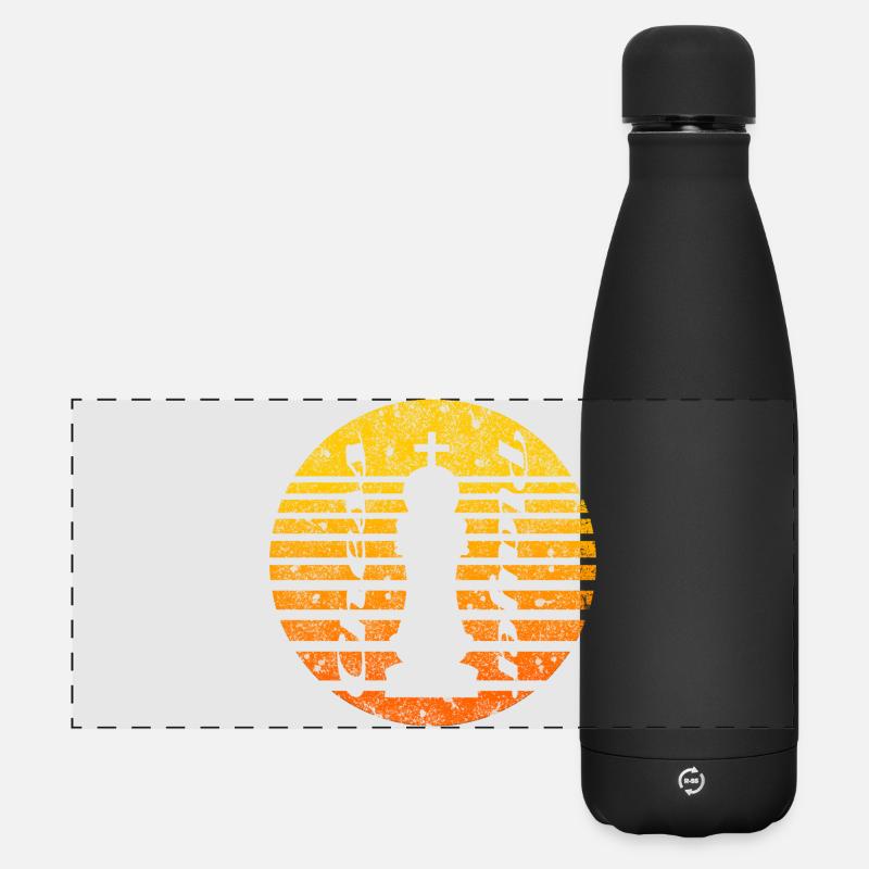 Motif d’échecs avec roi - Gourde isotherme panoramique mate 500 ml - noir
