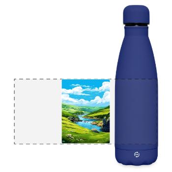 Boscastle Cornwall England Reiseposter Souvenir - Matte Panorama Isolierflasche 500 ml - Dunkelblau  - Vorne
