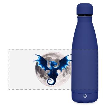 Drachen Motive, monde, dark Fantasy Prints - Matte Panorama Isolierflasche 500 ml - Dunkelblau  - Vorne