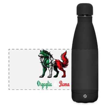 Drapeau de la fierté de Rome (Italie) - Gourde isotherme panoramique mate 500 ml - noir - Devant