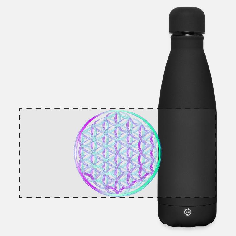 Flower of Life - Matte Panoramic Thermal Bottle 500 ml - black