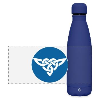 Oiseau celte bleu - Gourde isotherme panoramique mate 500 ml - bleu foncé  - Devant