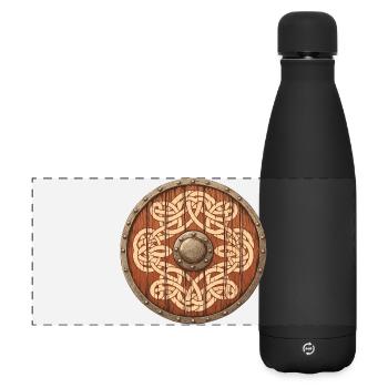Wikinger-Schild - Matte Panorama Isolierflasche 500 ml - Schwarz - Vorne
