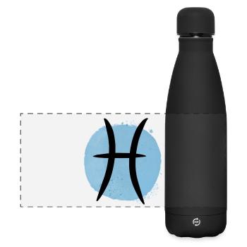 Sternzeichen Fische - Matte Panorama Isolierflasche 500 ml - Schwarz - Vorne