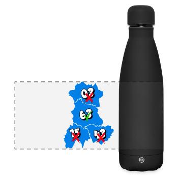 Région Auvergne - Gourde isotherme panoramique mate 500 ml - noir - Devant