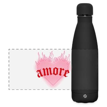 Burning love - Matte Panoramic Thermal Bottle 500 ml - black - Front
