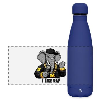 Elephant Rapper: Rap Style and Attitude! - Matte Panoramic Thermal Bottle 500 ml - dark blue  - Front