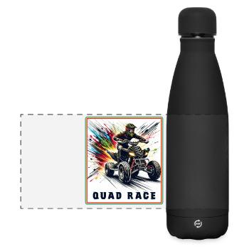 Course de quad – Explosion de vitesse - Gourde isotherme panoramique mate 500 ml - noir - Devant