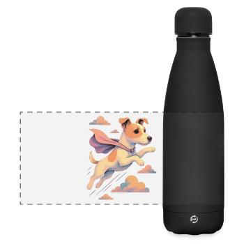 Super Hund Jack Russell Terrier Jacky Geschenk - Matte Panorama Isolierflasche 500 ml - Schwarz - Vorne