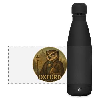 Professor Eule – Oxford Wisdom - Matte Panorama Isolierflasche 500 ml - Schwarz - Vorne