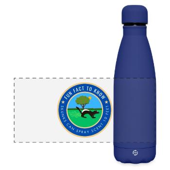 Skunks can spray scent 10 feet - Matte Panoramic Thermal Bottle 500 ml - dark blue  - Front