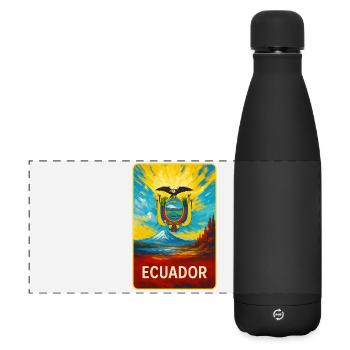 Ecuador - Farbenfrohes Emblem - Matte Panorama Isolierflasche 500 ml - Schwarz - Vorne